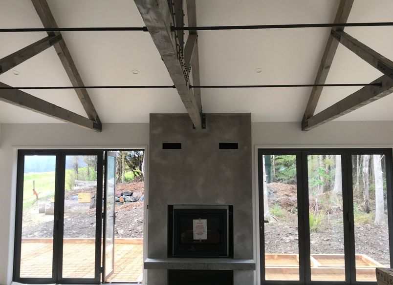 Venetian plaster - Fireplace - Aged concrete look