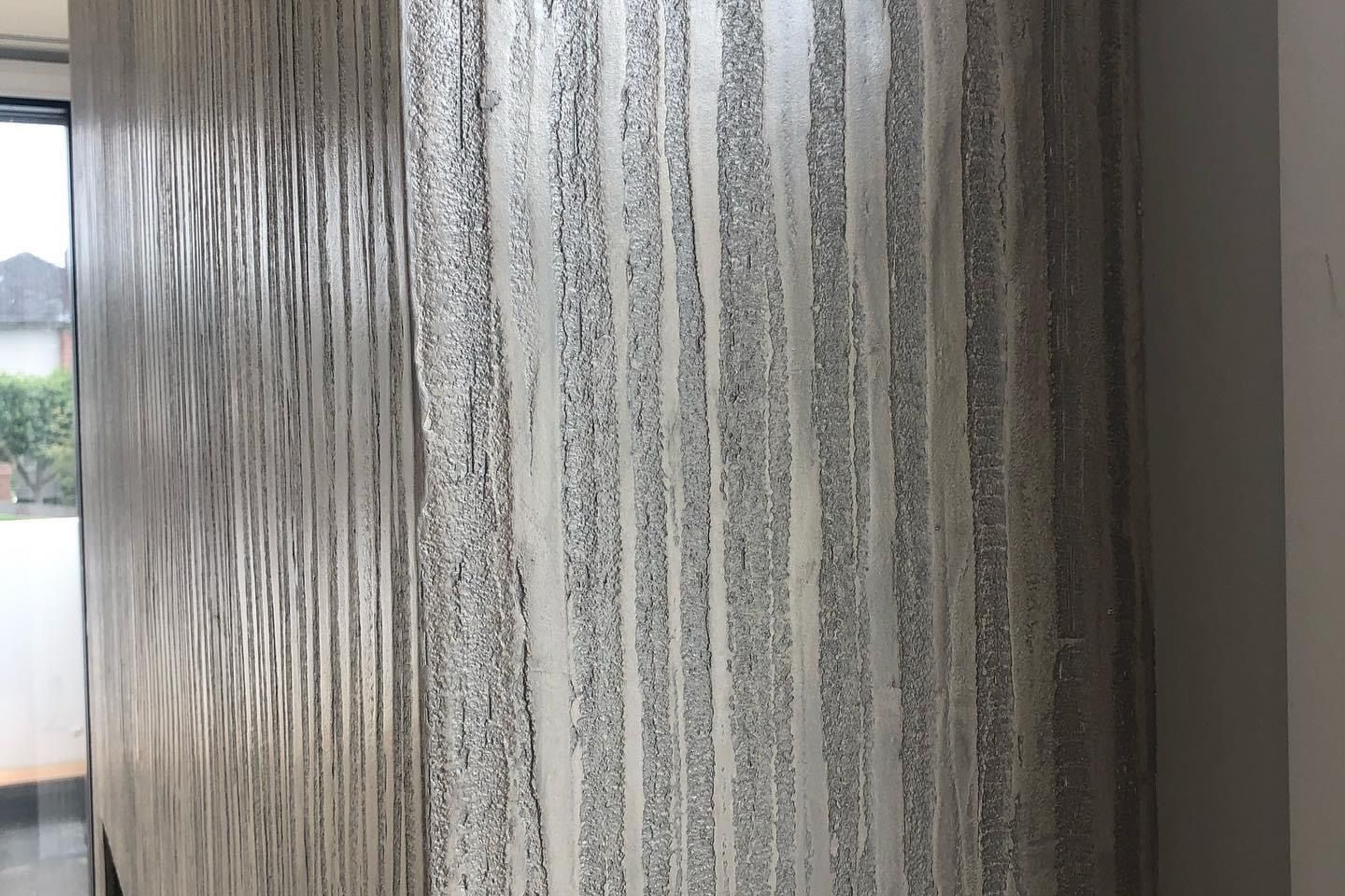 Fireplace, Bamboo finish - Venetian plaster