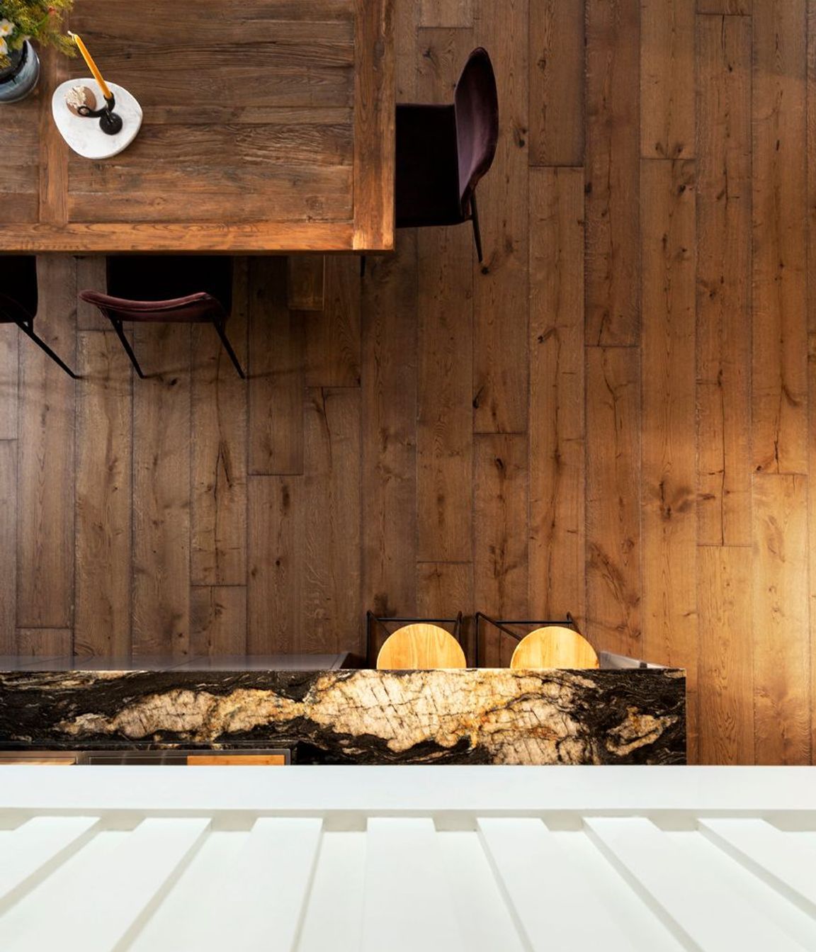 Simple forms combine with detailed textures to create a very tactile experience within the home.