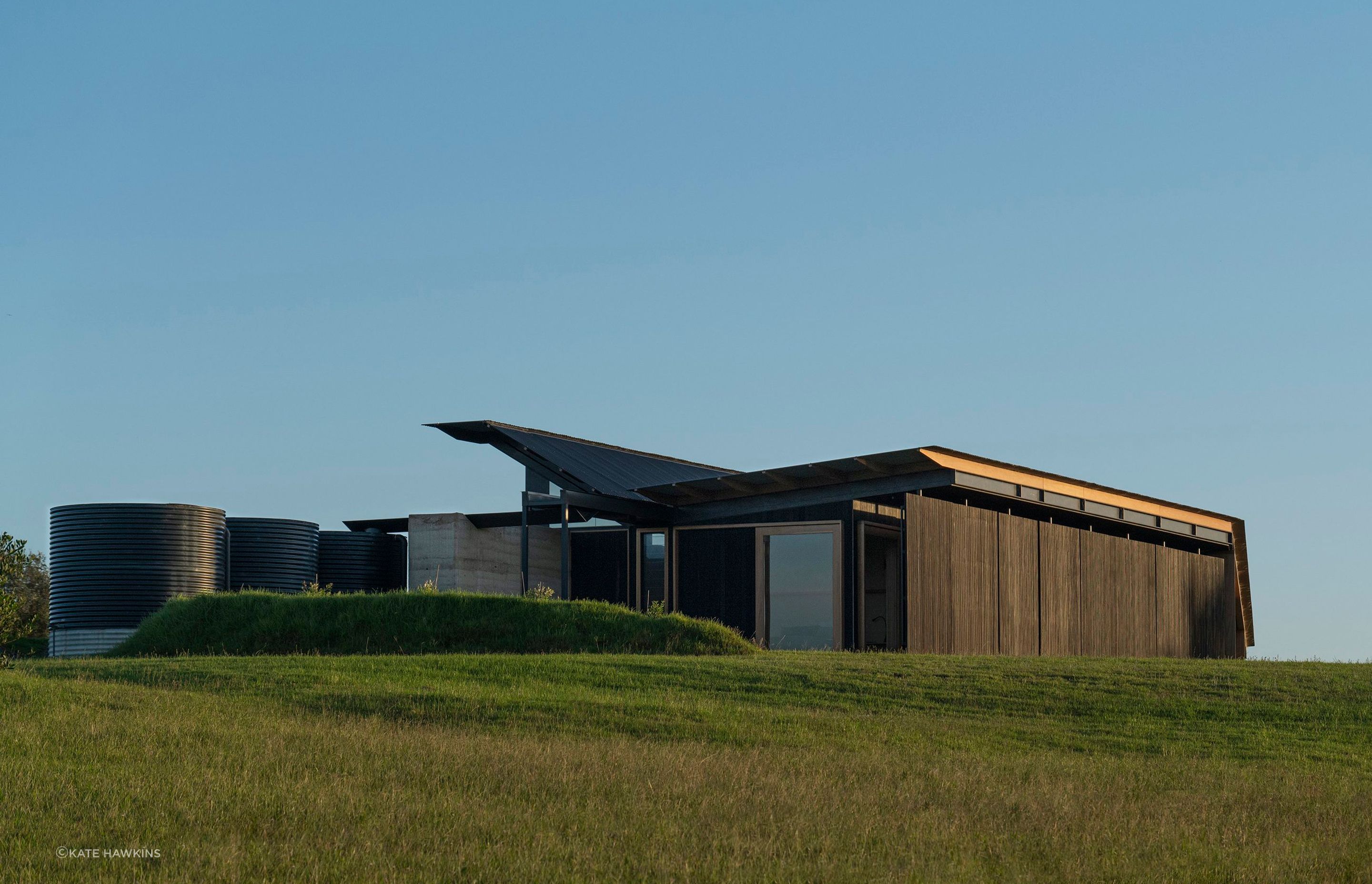 The picturesque Mystery Bay House is off-grid: generating all power and collecting all water on site.