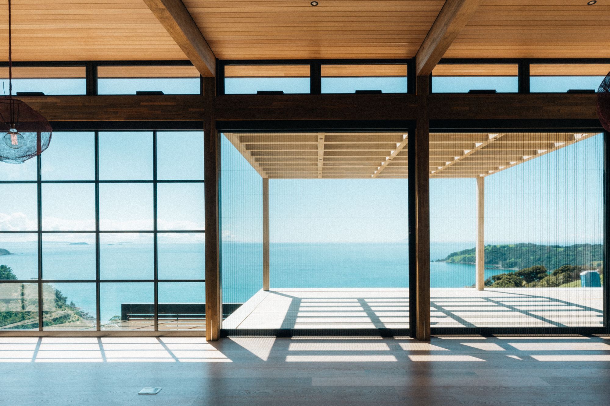 Extensive glazing in the living area captures the stunning outlook.