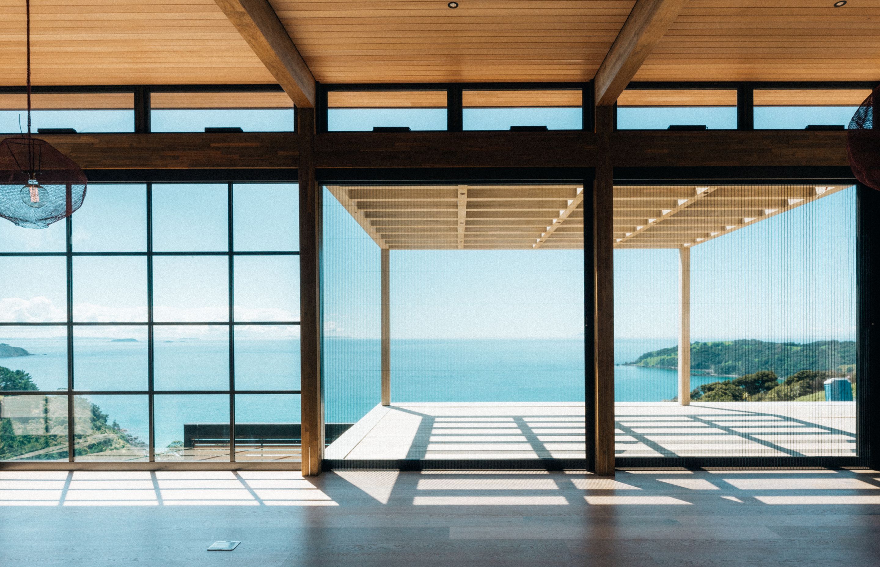 Extensive glazing in the living area captures the stunning outlook.