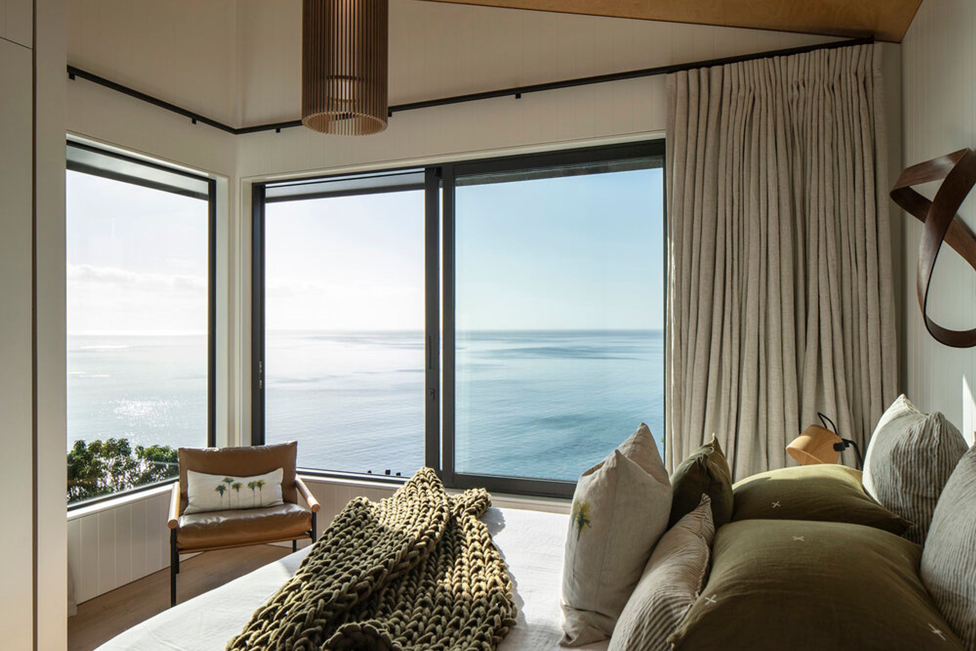 The main bedroom enjoys enviable views over Omaha Bay.