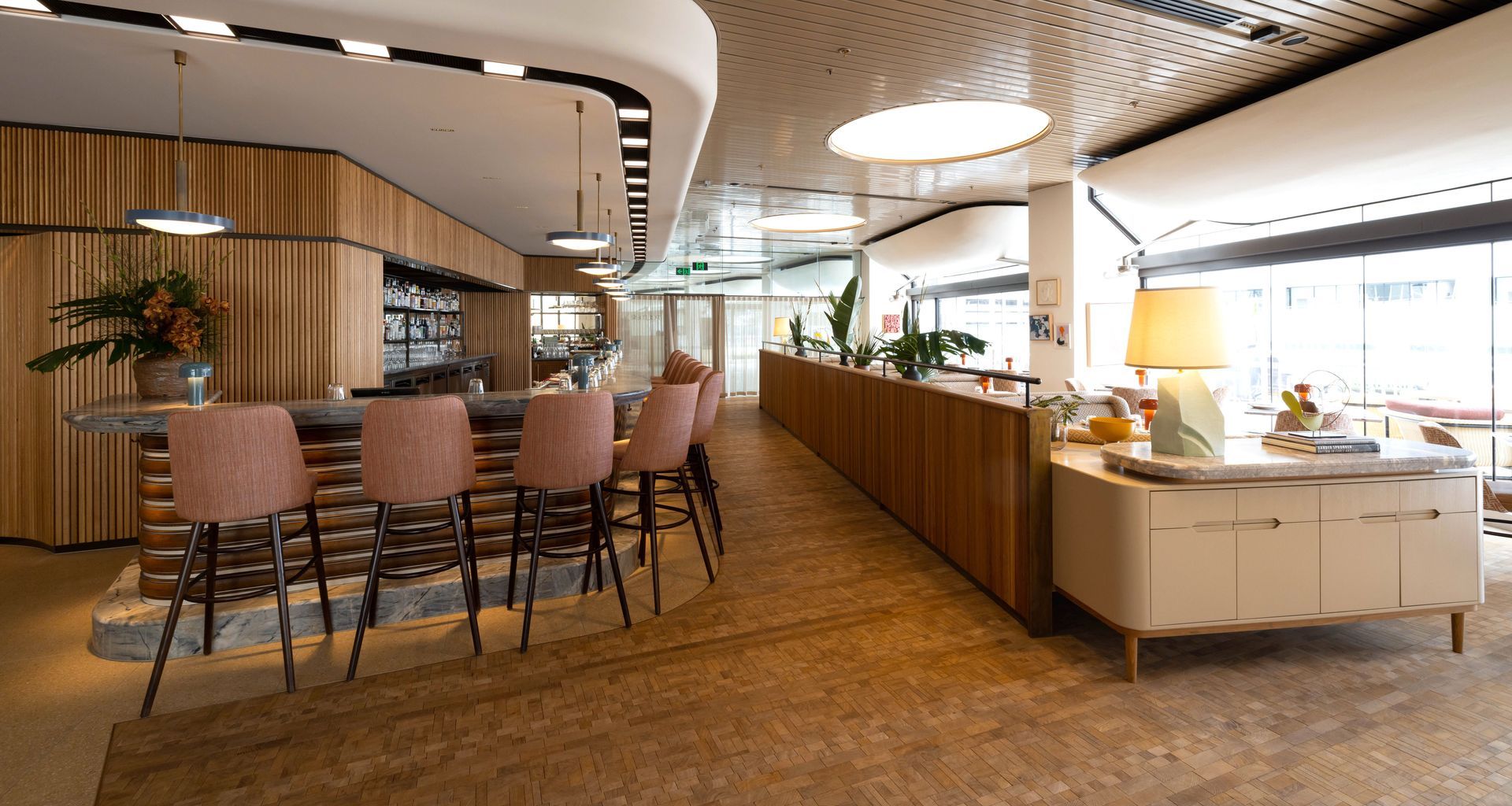 Palmer Bar - Natural Foret Oscar Ono Mosaic Flooring