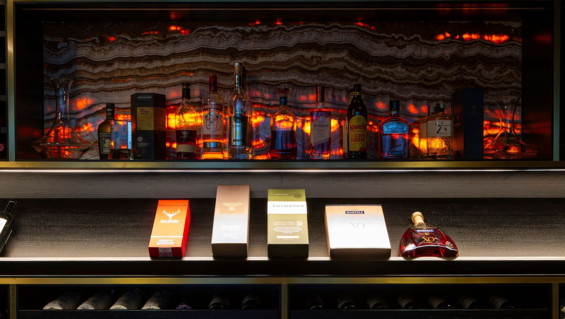 Tiger Onyx Backlit Wine Cellar banner