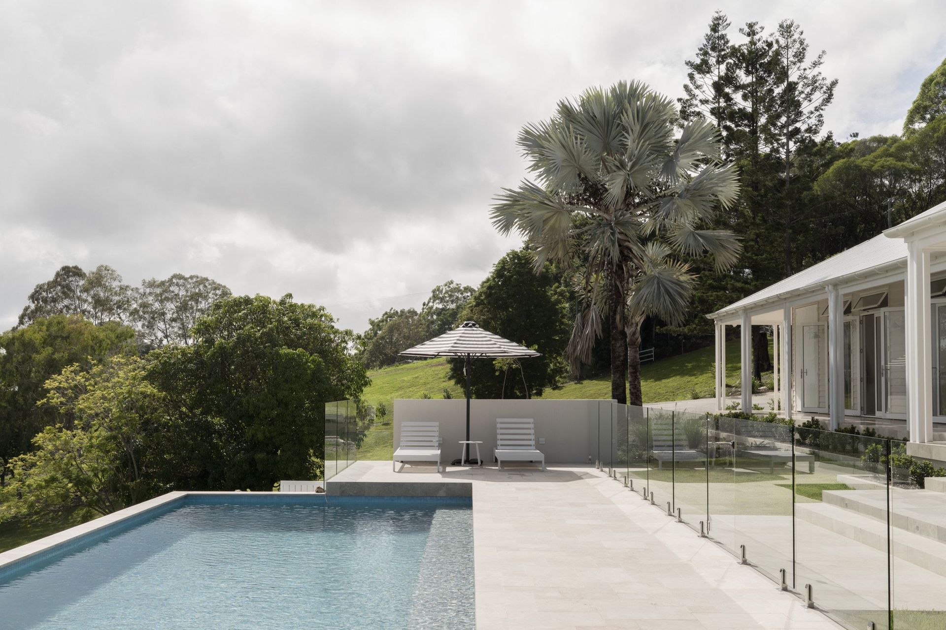 Euroa Farm - Pool. Infinity edge pool looking across the hinterland.