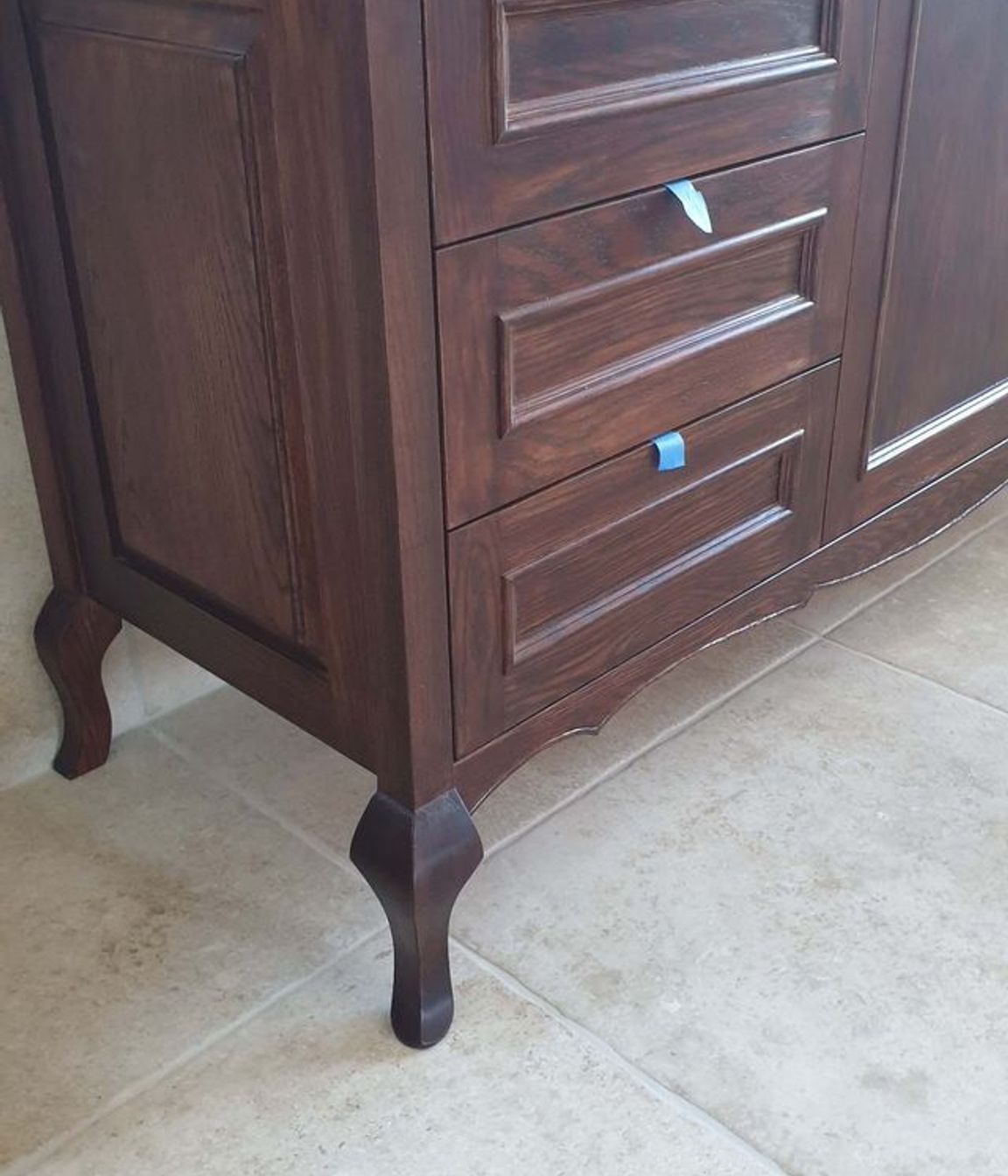 Oak Bathroom Vanity &amp; Ash Framed Mirror