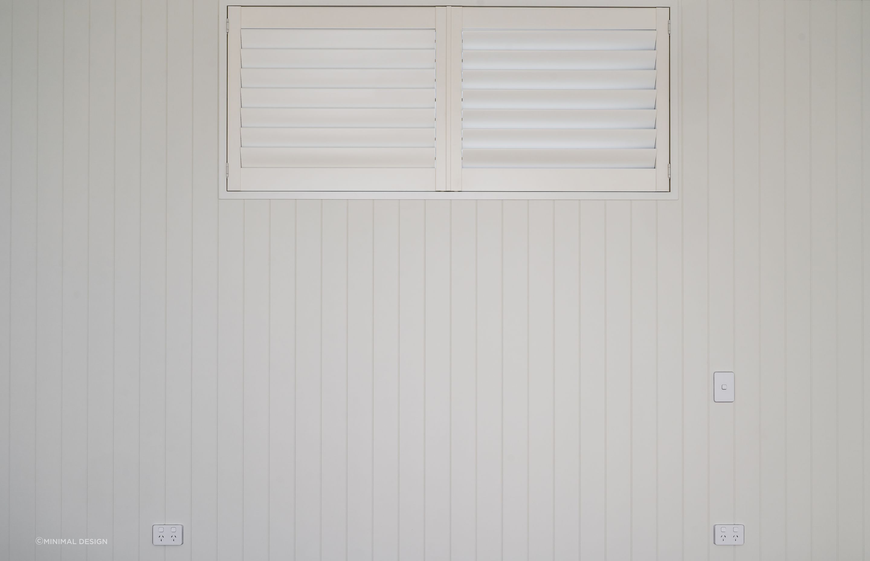 Master Bedroom headboard wall.  Interior Design + Colours: Kelly @ Archi Build Ltd - Wanaka.  Shutters: McKenzie and Willis Wanaka