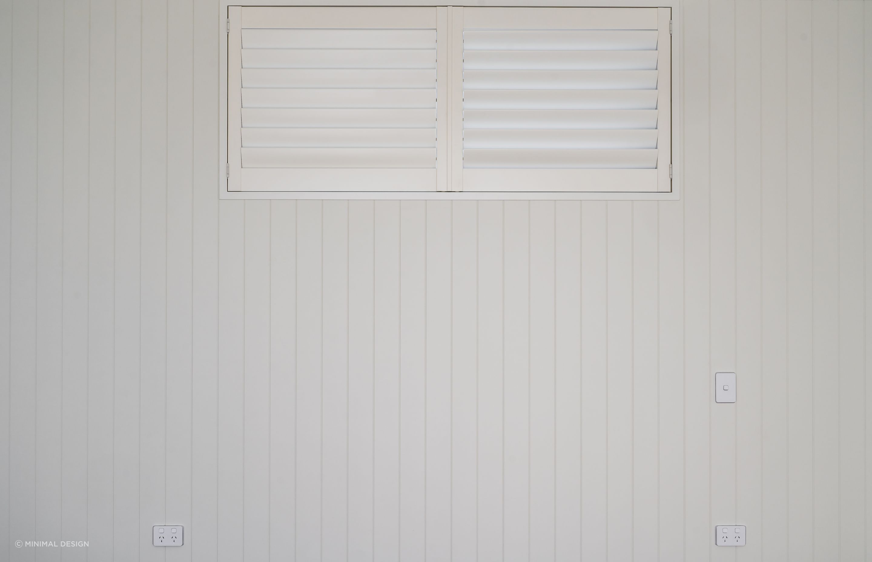 Master Bedroom headboard wall.  Interior Design + Colours: Kelly @ Archi Build Ltd - Wanaka.  Shutters: McKenzie and Willis Wanaka