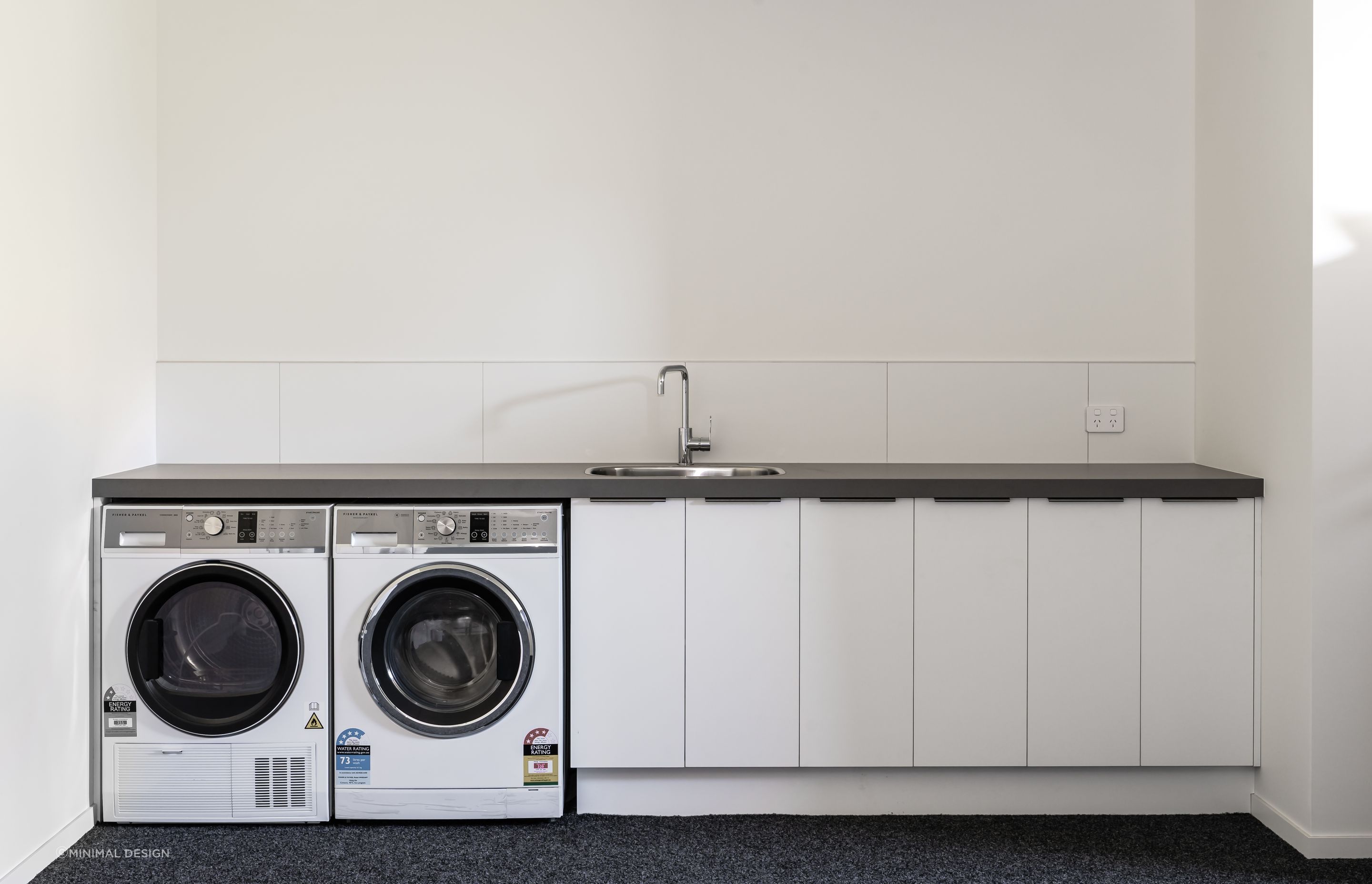 Laundry. Interior Design + Colours: Kelly @ Archi Build Ltd - Wanaka. Kitchen + Joinery: Master Craft Mosgiel Kitchens.