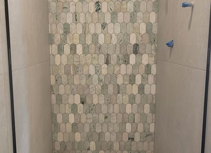 Damn Good Tiling - bathroom mosaic tiling w niche