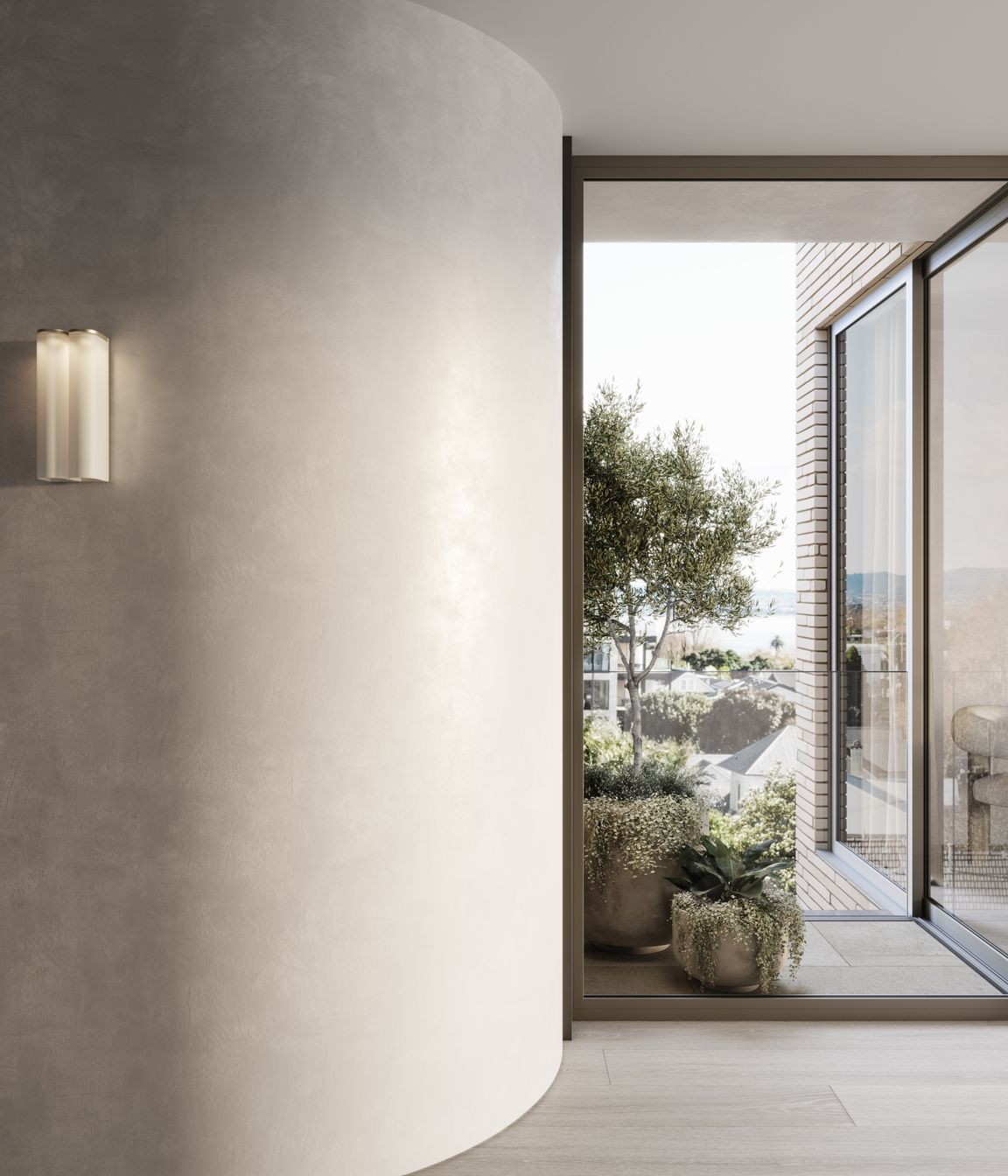 Soft curves grace the walls. Wintergardens, positioned at the center of each floor, demarcate spaces and amplify light.