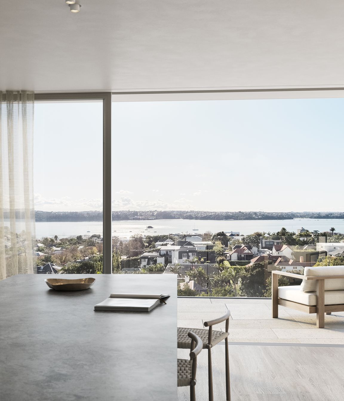 North-facing living areas are directed towards the captivating harbour views.