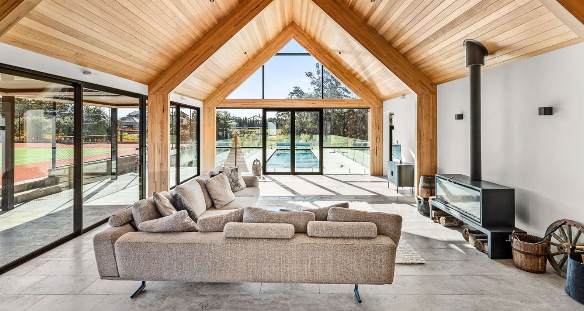 Silver Ash Premium Travertine Tumbled | Mallinger Constructions | Crystal Pools