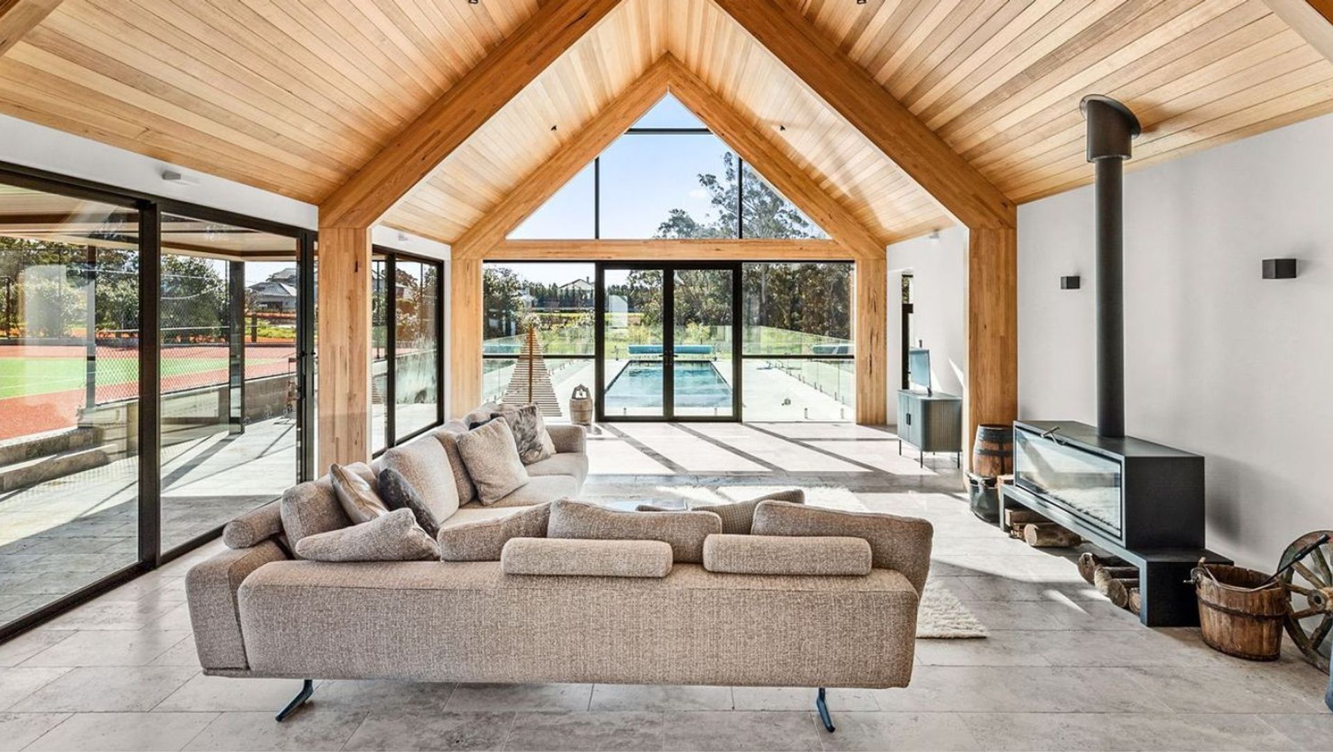 Silver Ash Premium Travertine Tumbled | Mallinger Constructions | Crystal Pools