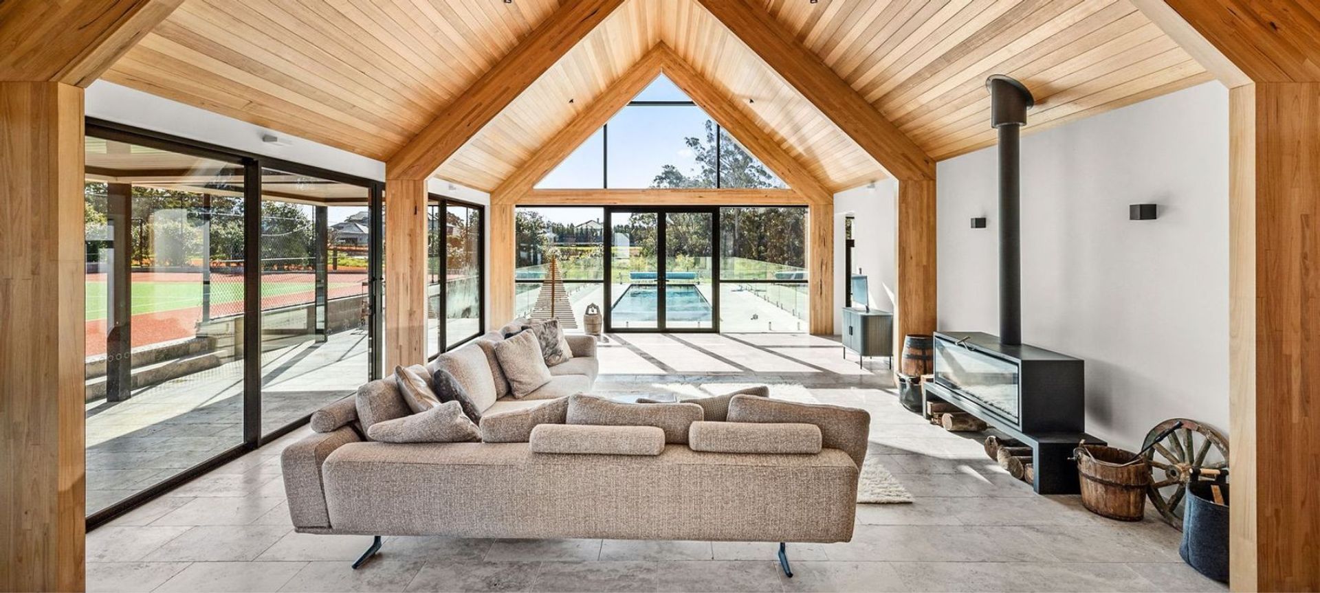 Silver Ash Premium Travertine Tumbled | Mallinger Constructions | Crystal Pools
