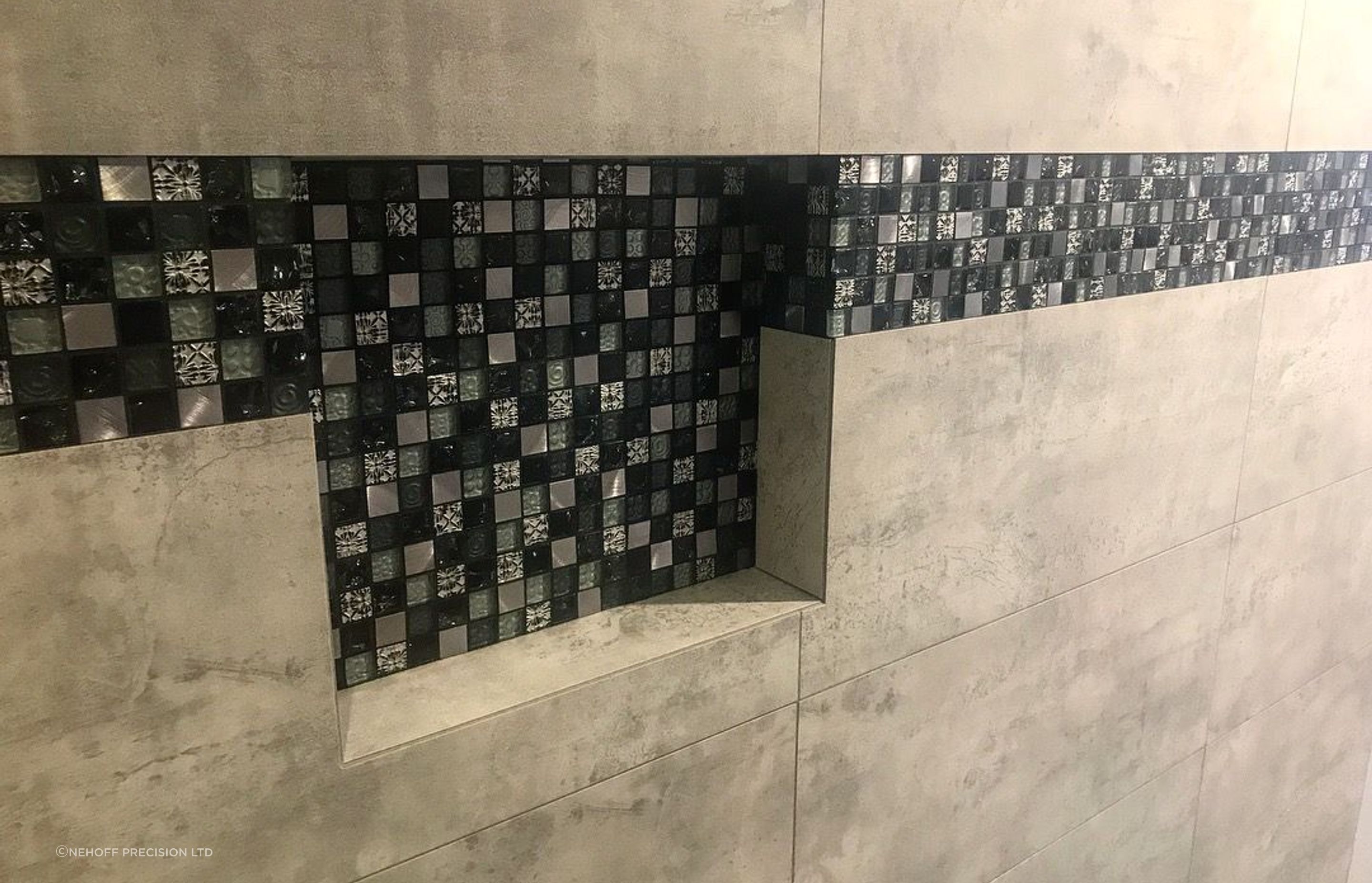 Tiled shower niche