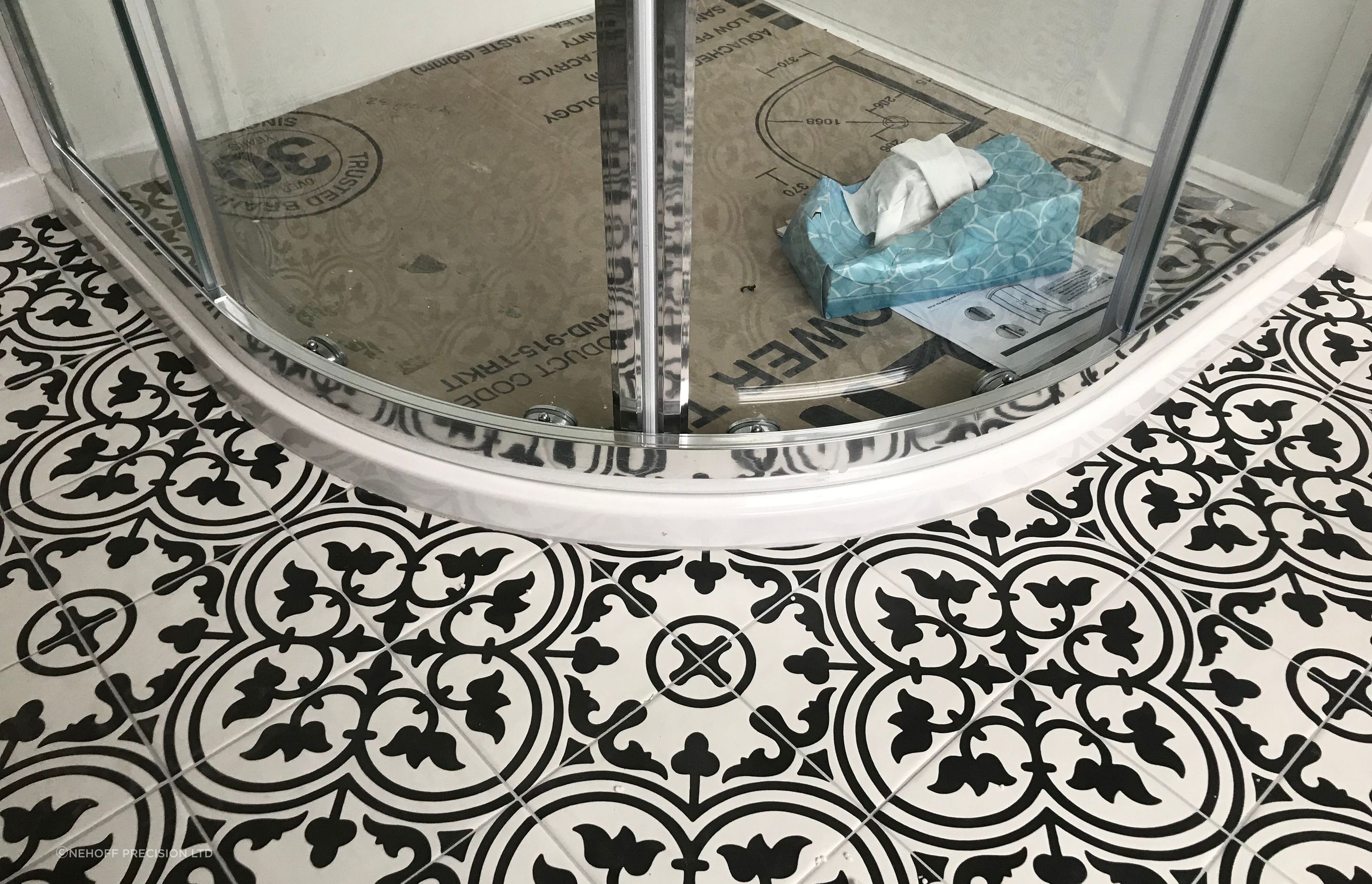 Tiling around shower curve