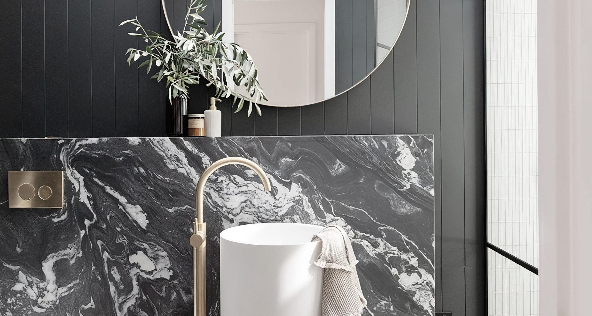 Main Bathroom Suede + Stone Showroom 2021 banner