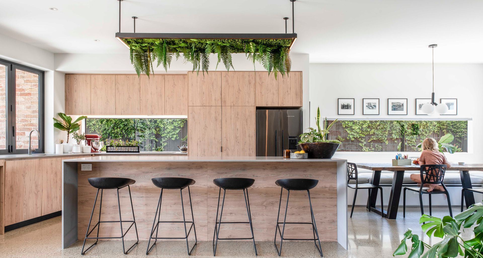 French Oak and Sleek Matte Concrete Kitchen banner