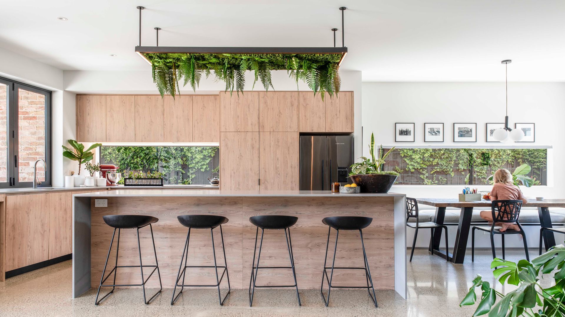 French Oak and Sleek Matte Concrete Kitchen banner