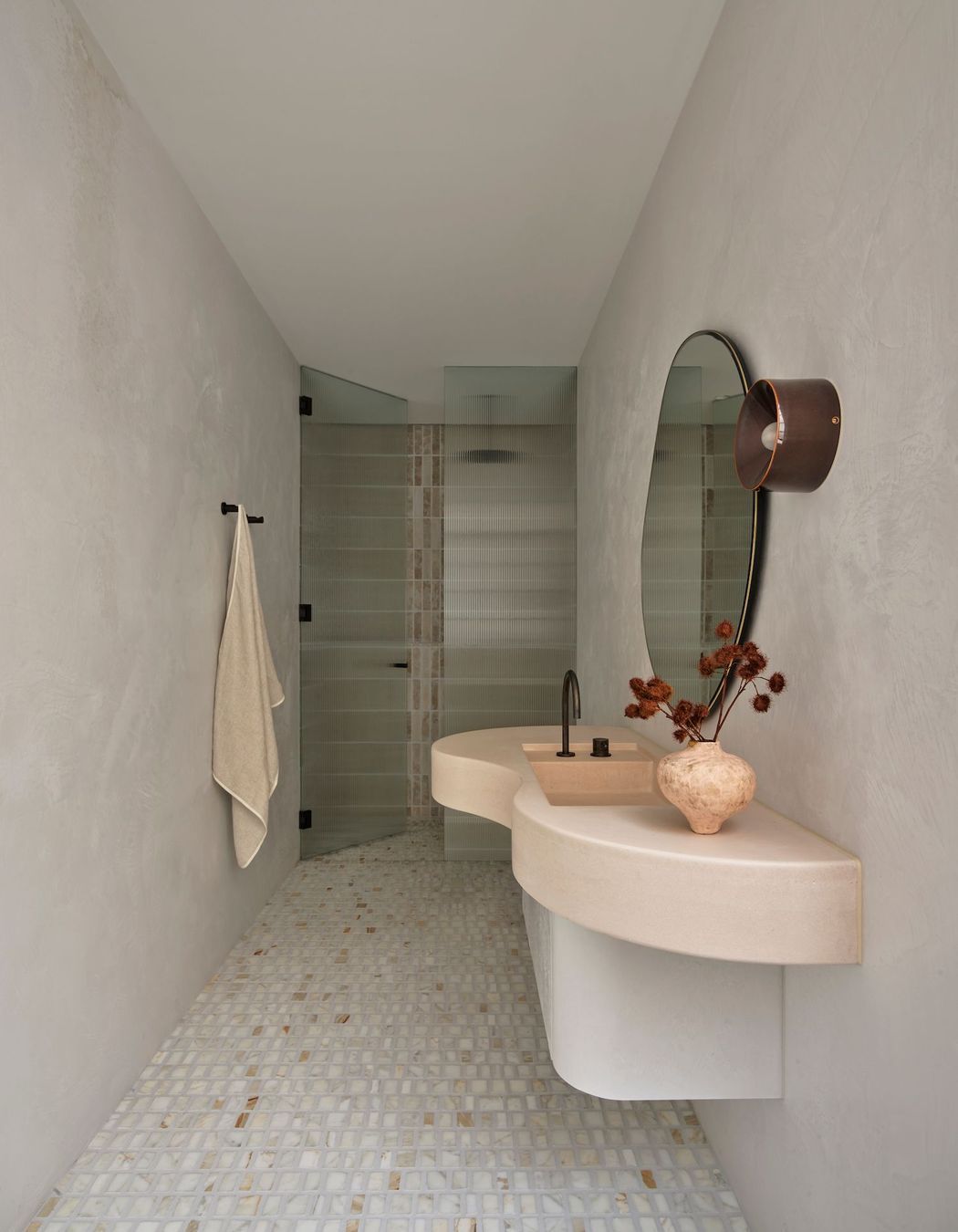 Wide Joint Scarpa Mosaic in Calacatta Marble