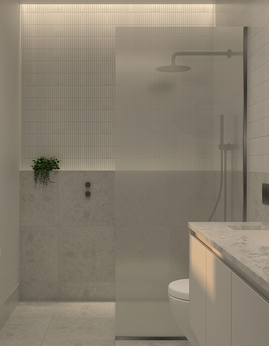 White Concrete Ensuite