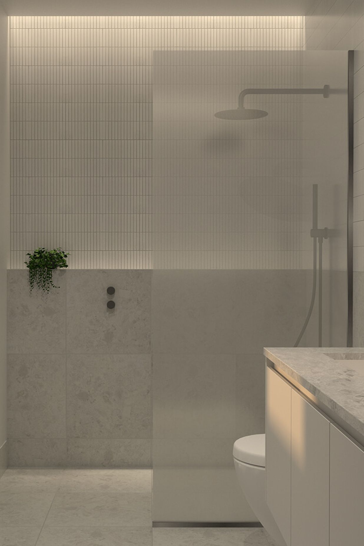 White Concrete Ensuite