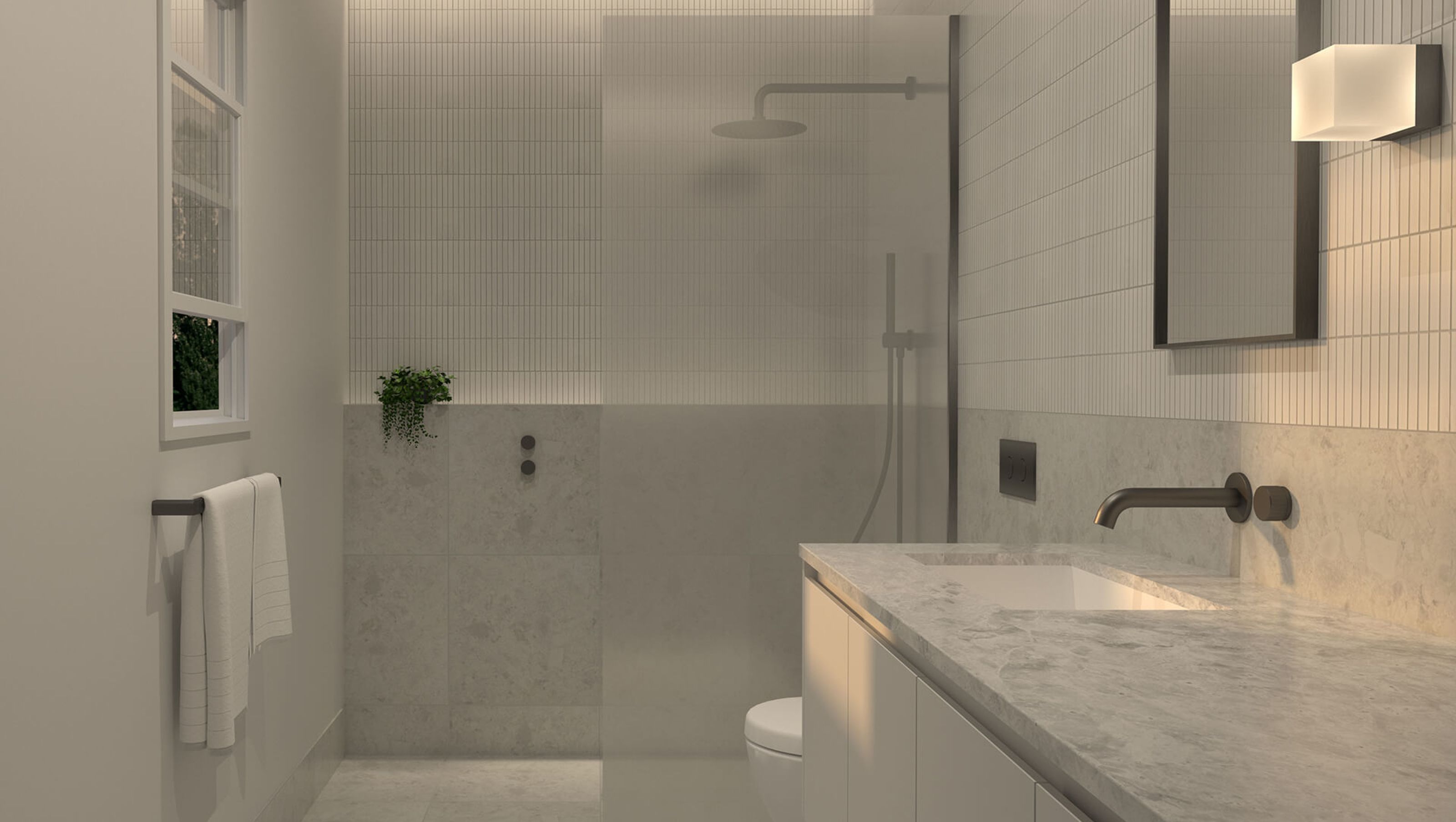 White Concrete Ensuite