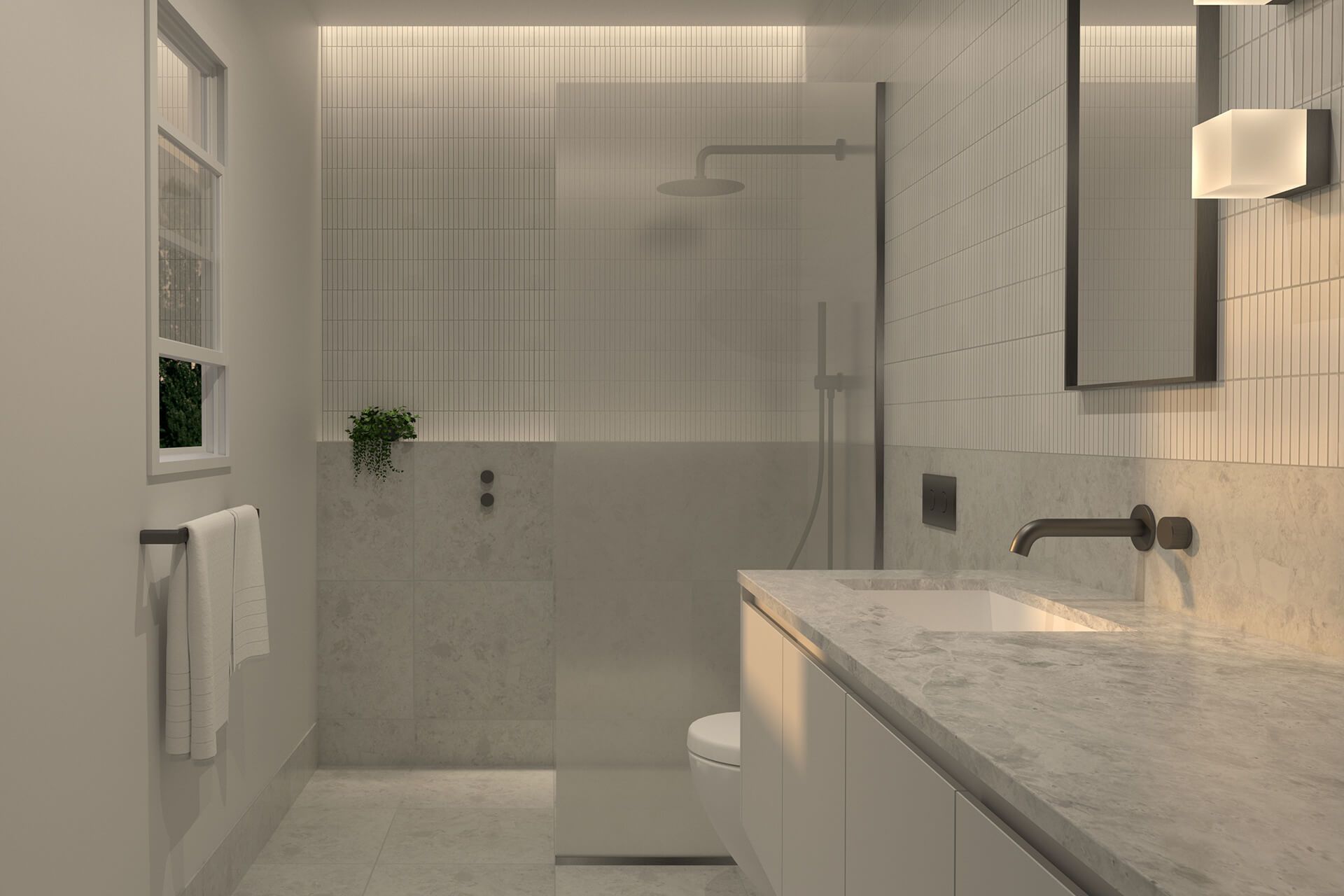 White Concrete Ensuite