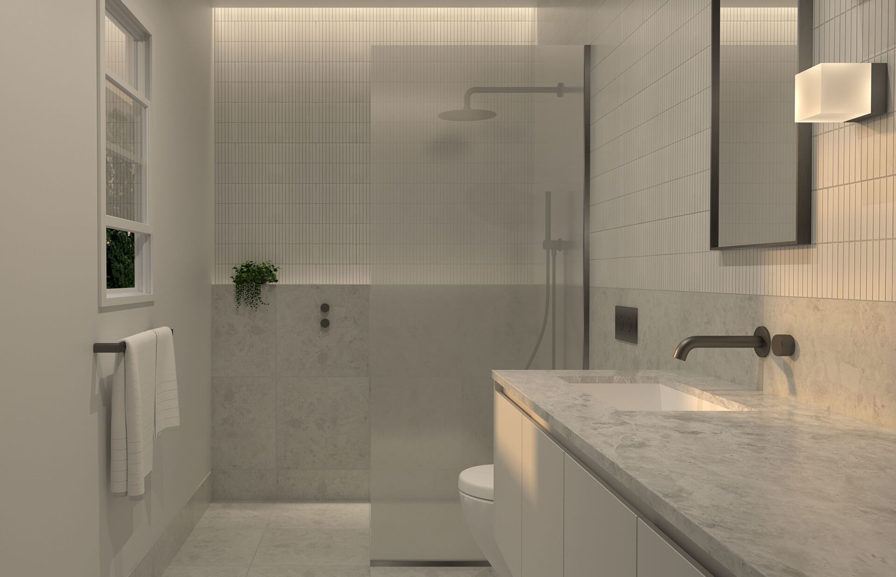 White Concrete Ensuite