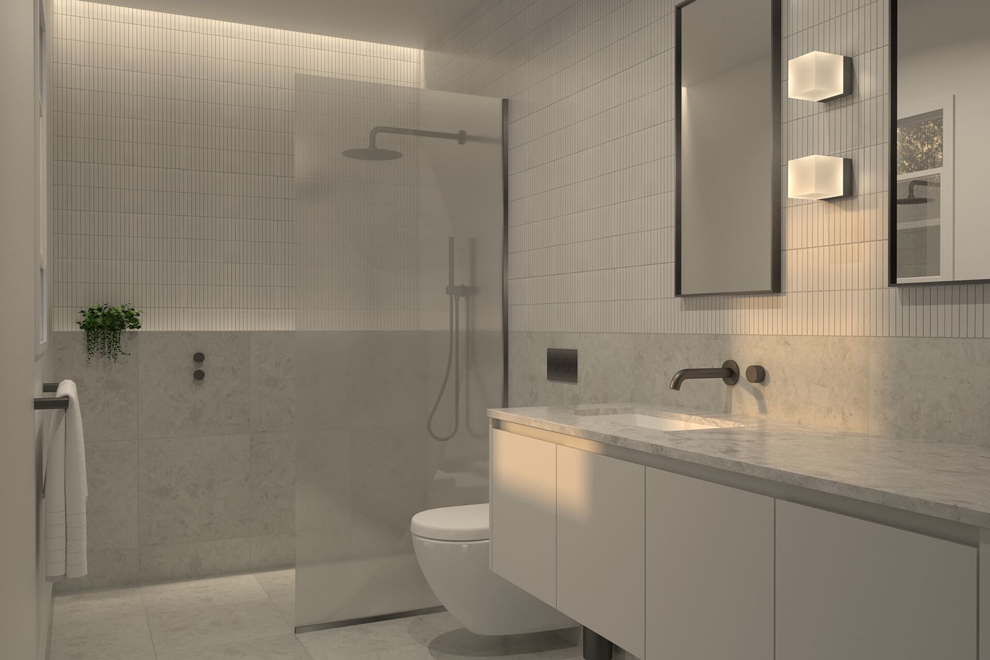 White Concrete Ensuite