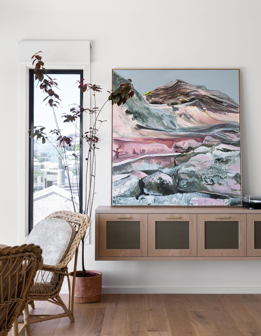 Custom joinery for vinyl storage.