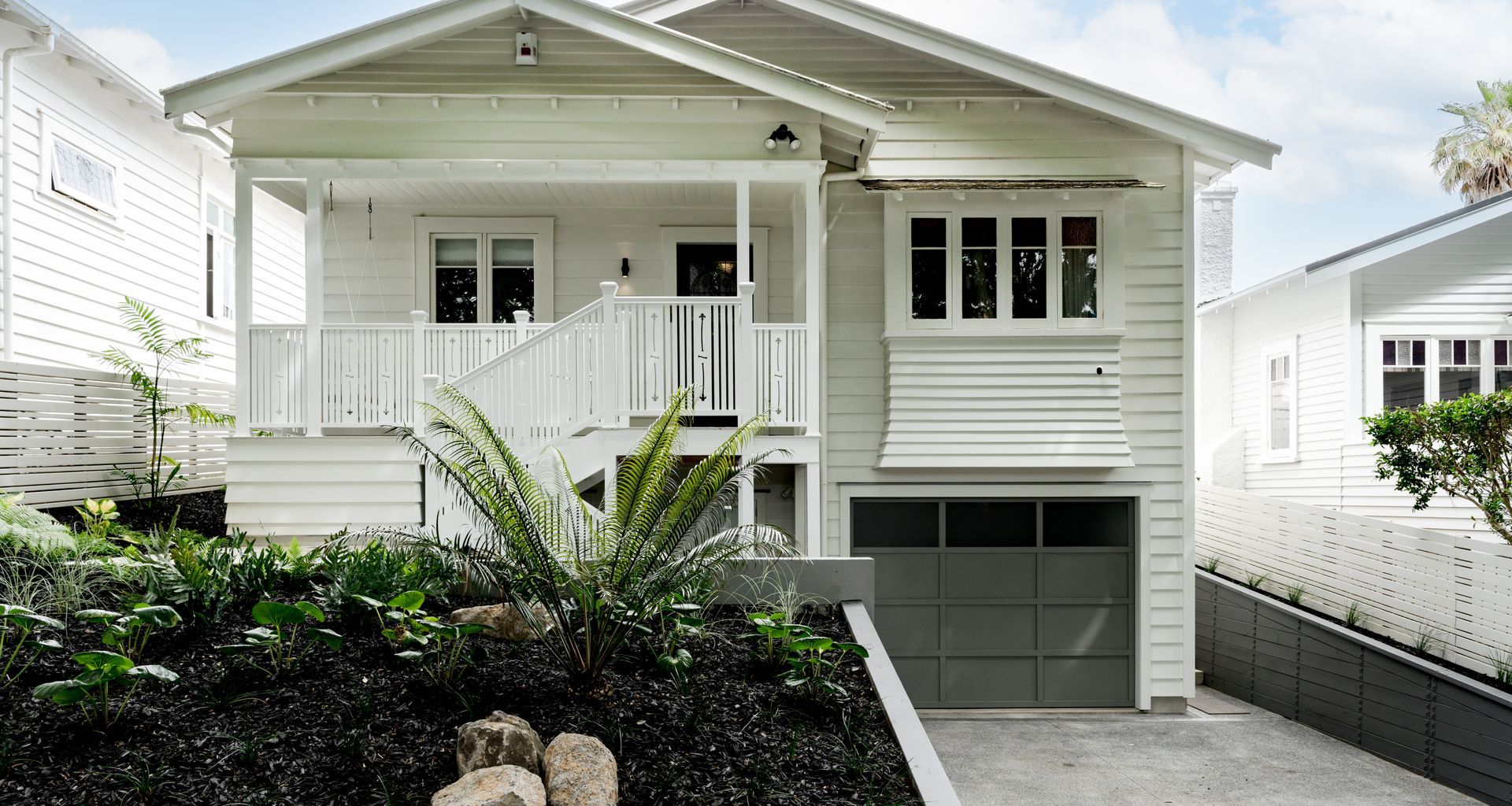 The project involved a major excavation under the home’s existing foundation to create a basement-level garage, bedroom, bathroom, and stairwell to access the upper floor.