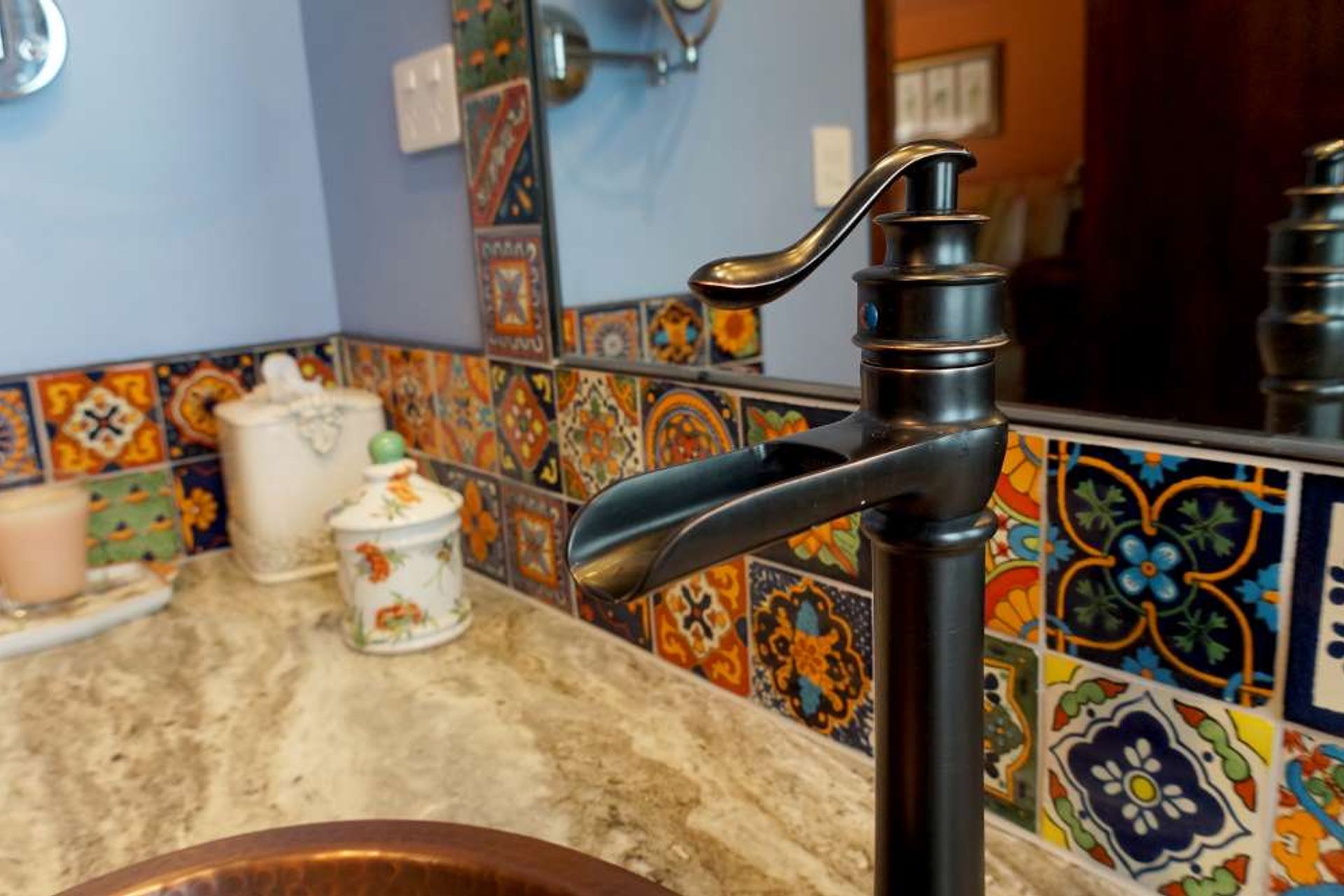 Rustic Kitchen and Bathroom modeled after Spanish Villas