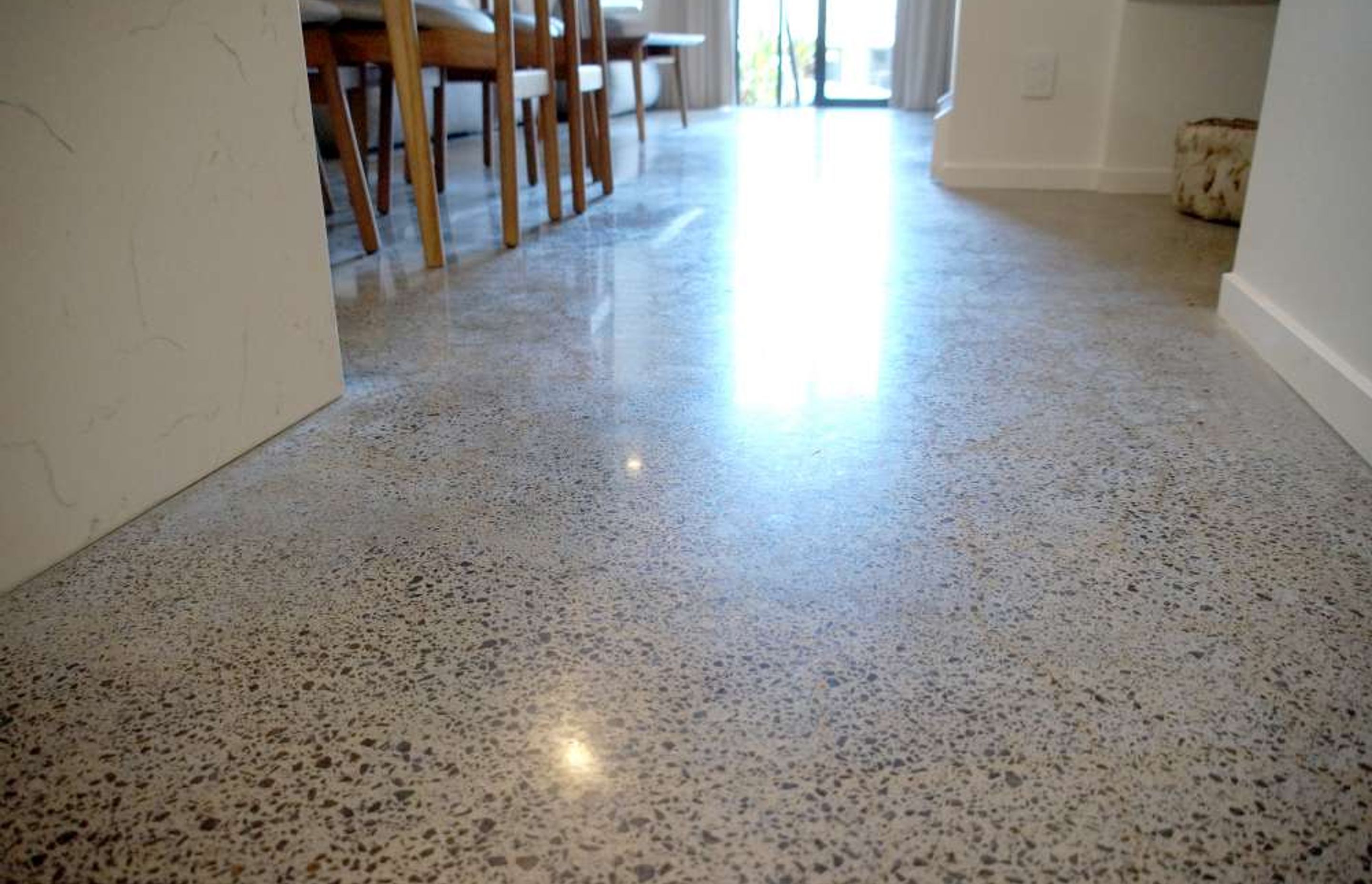 Concrete Pad laid in the 1st floor which included the kitchen, dining, and living space.