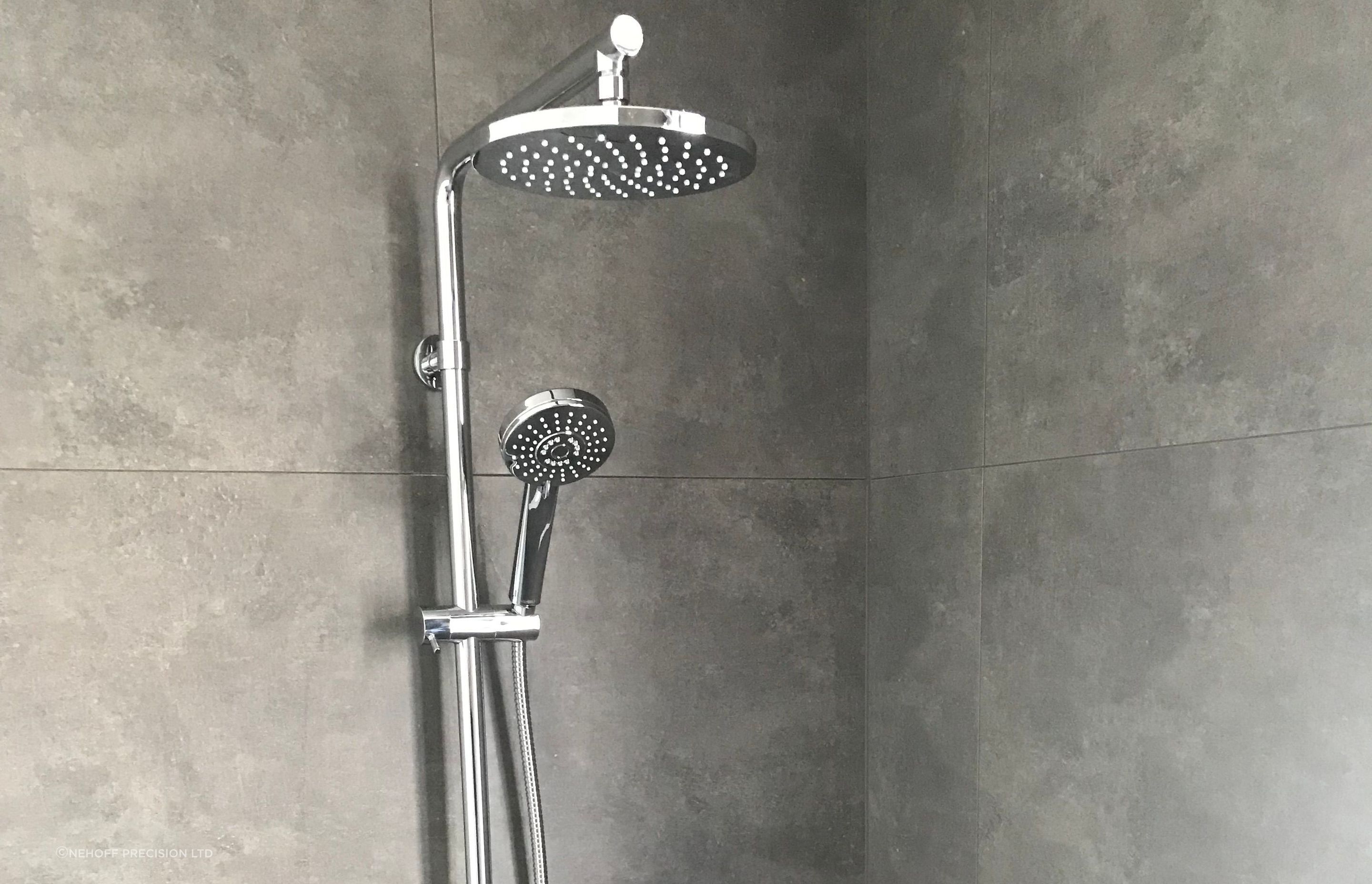 Tiled shower wall