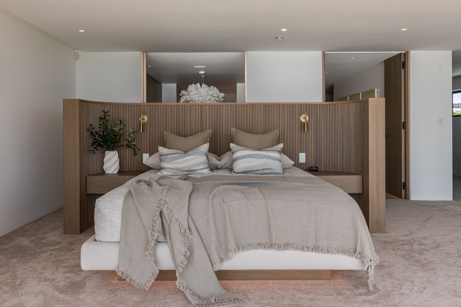 Master Bedroom Headboard with side tables