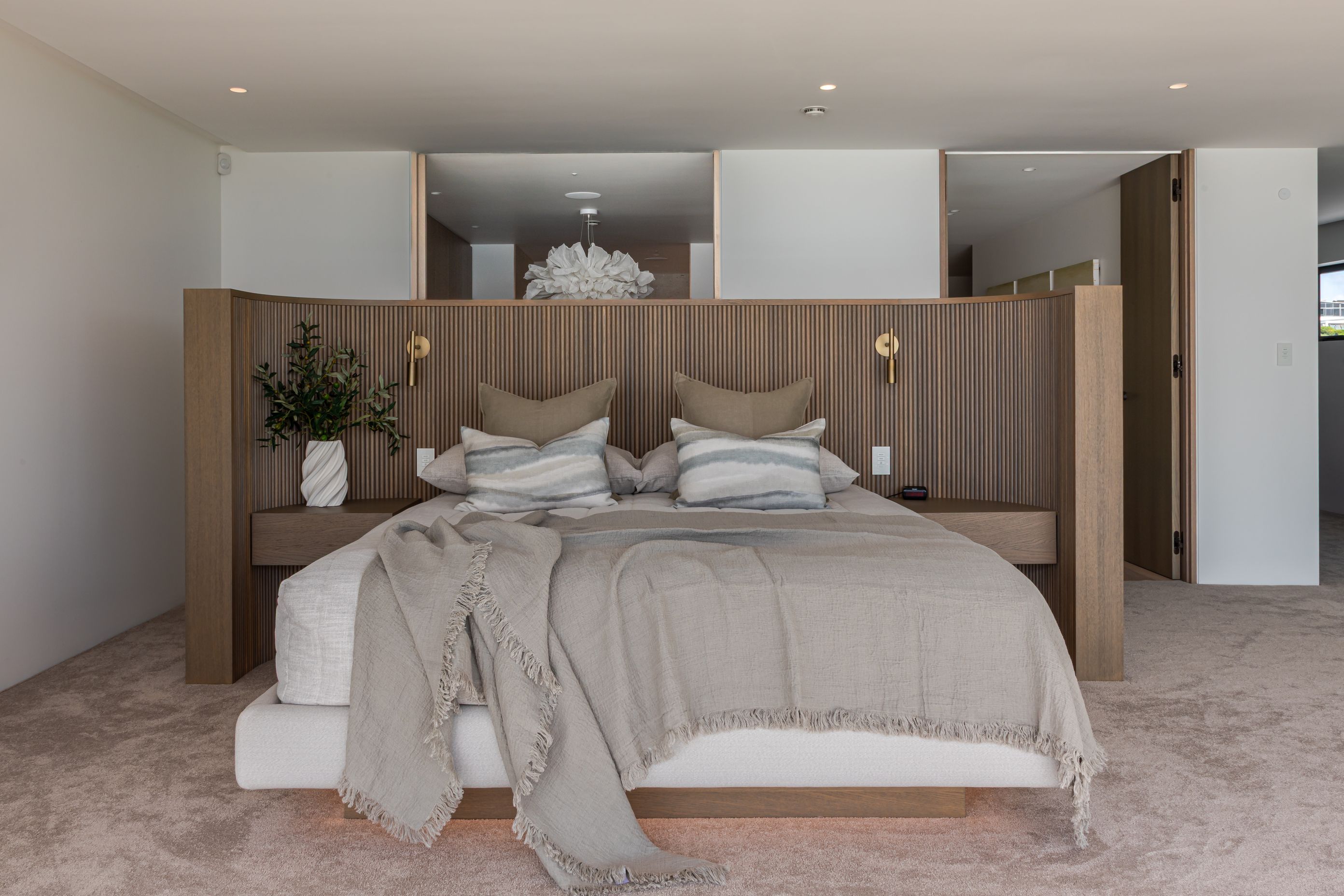 Master Bedroom Headboard with side tables