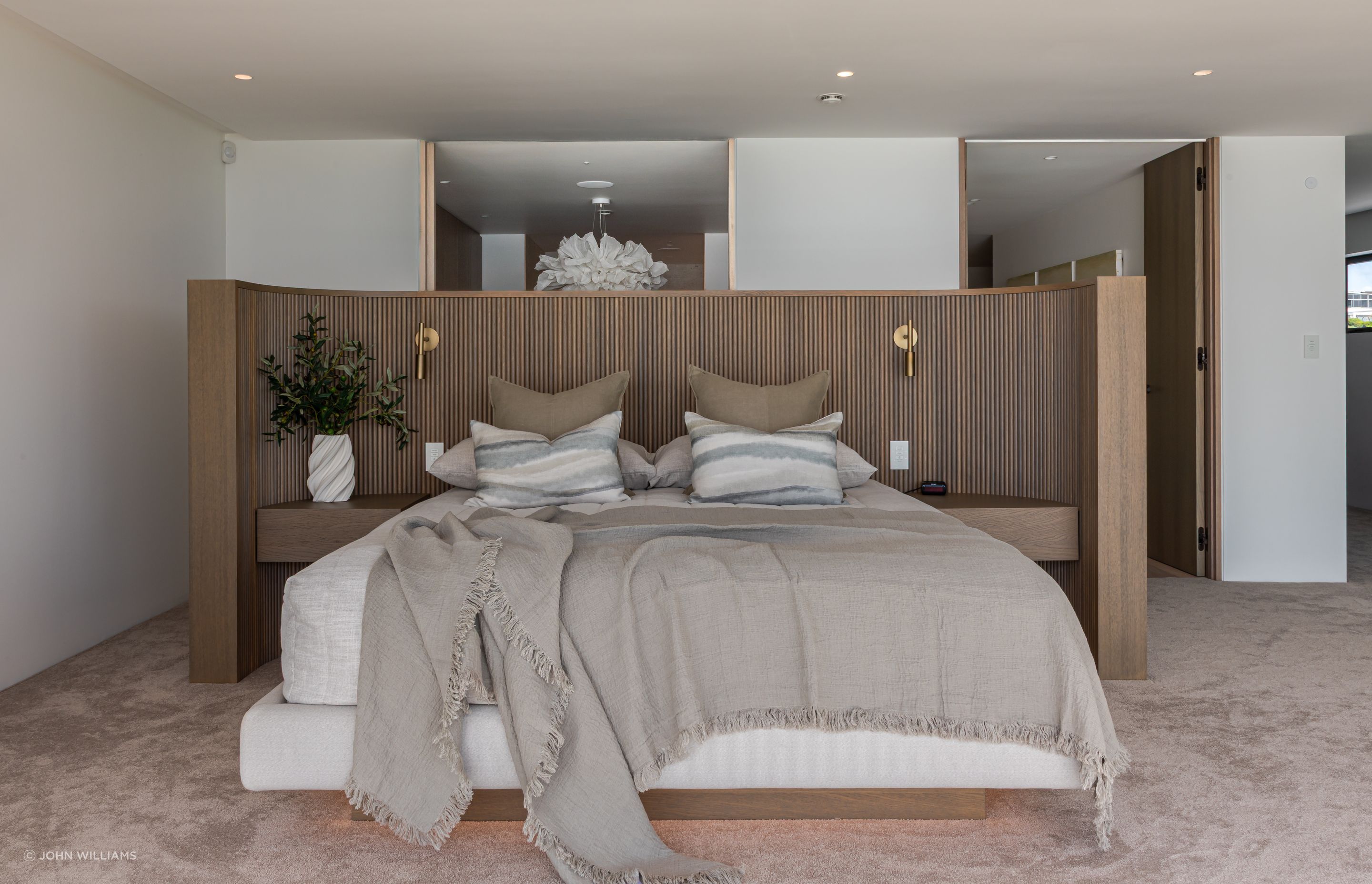 Master Bedroom Headboard with side tables