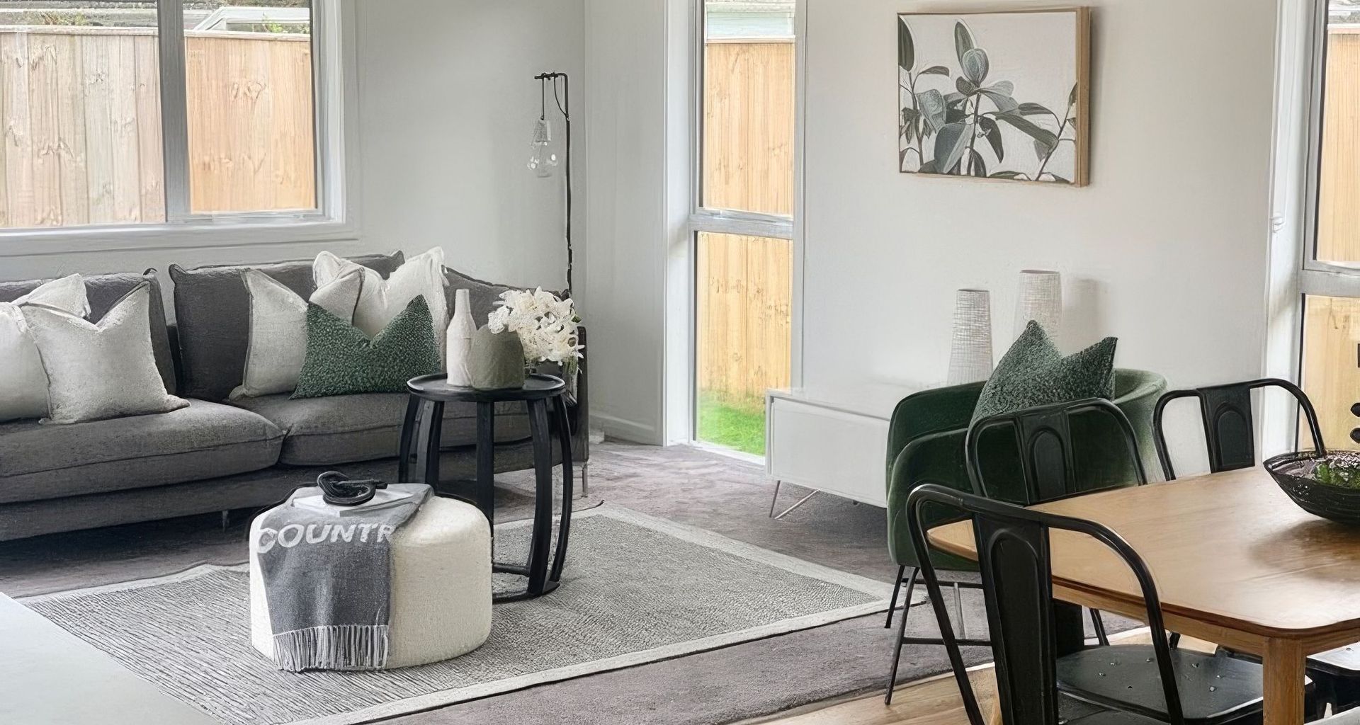 Modern living and dining room interior