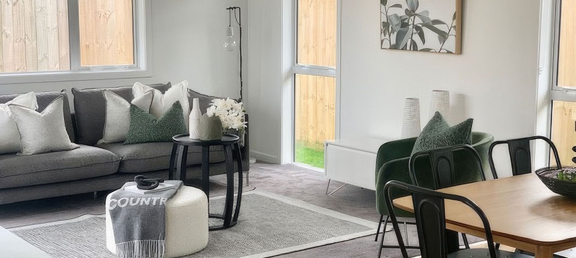Modern living and dining room interior