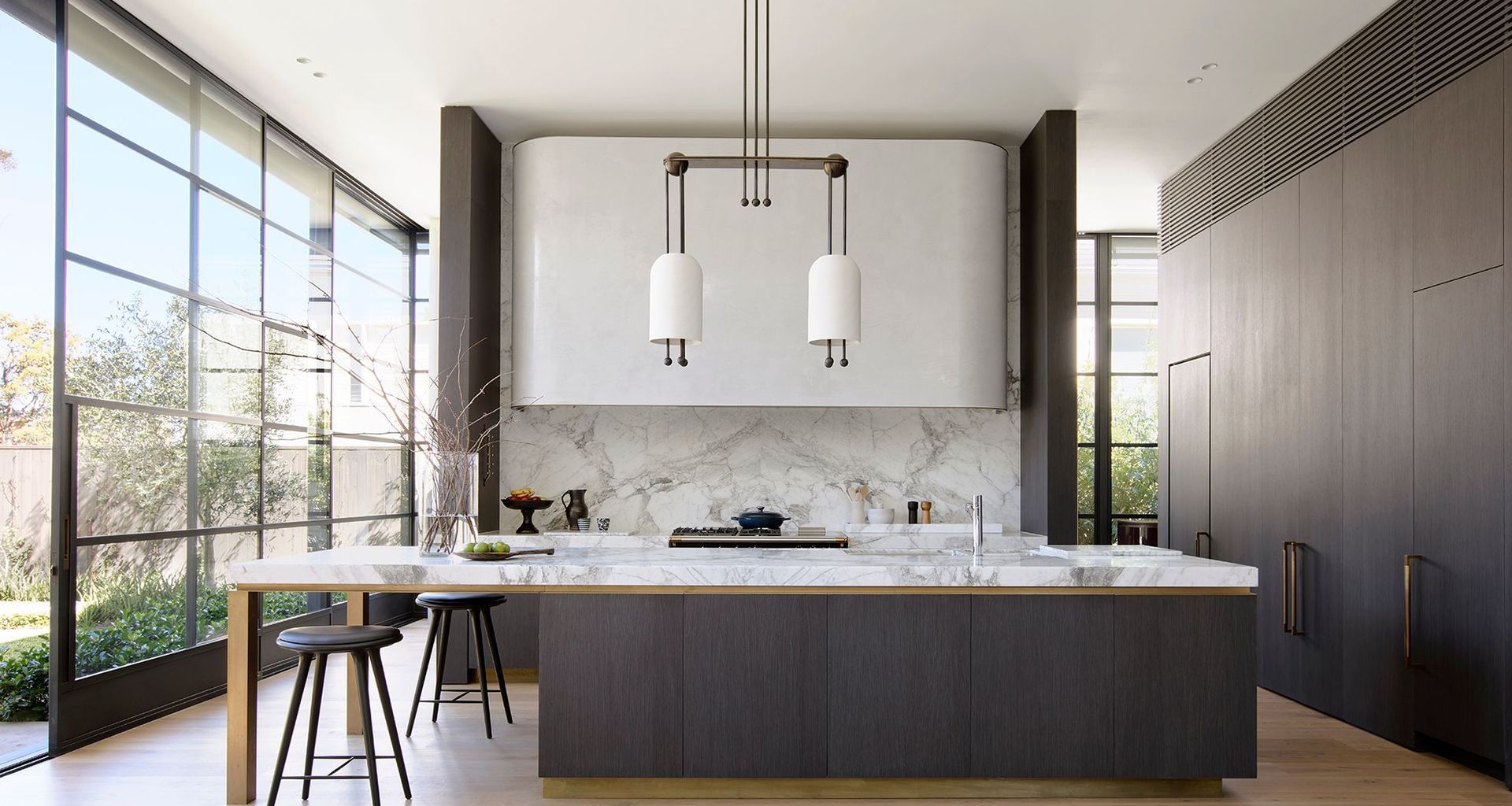 Fairweather Residence - Kitchen featuring Joseph Giles Ashworth Door Pulls in Mid Antique Brass Waxed from The English Tapware Company
