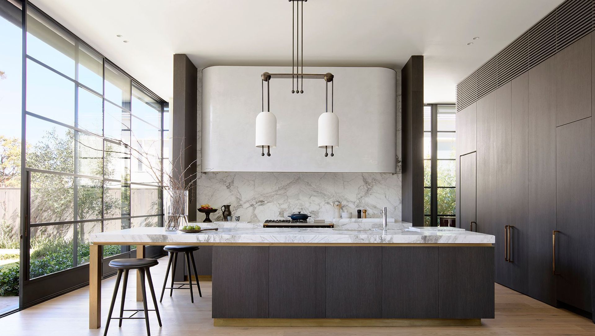 Fairweather Residence - Kitchen featuring Joseph Giles Ashworth Door Pulls in Mid Antique Brass Waxed from The English Tapware Company