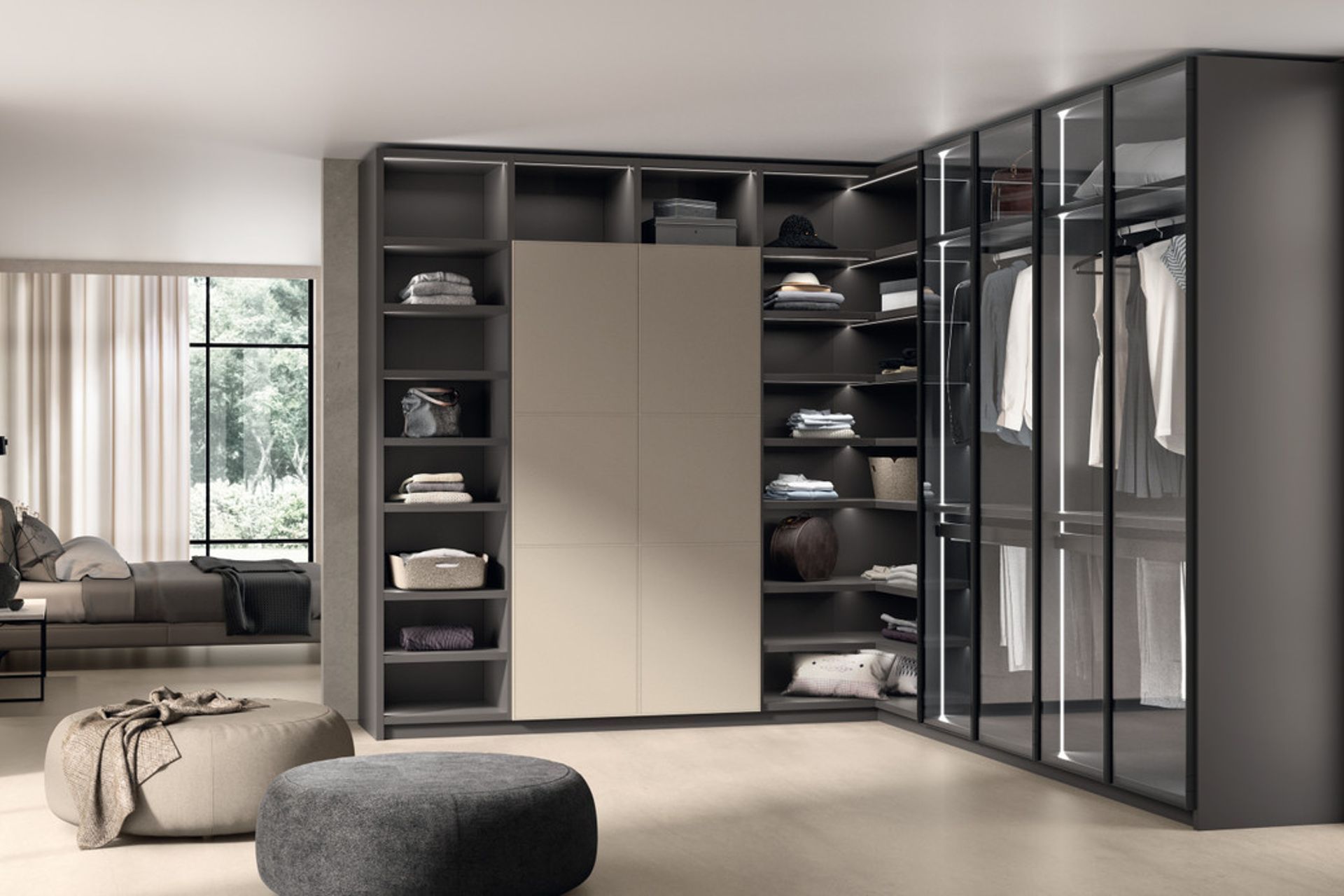 Magical lights, “Support” series aluminium trouser racks for drawers.