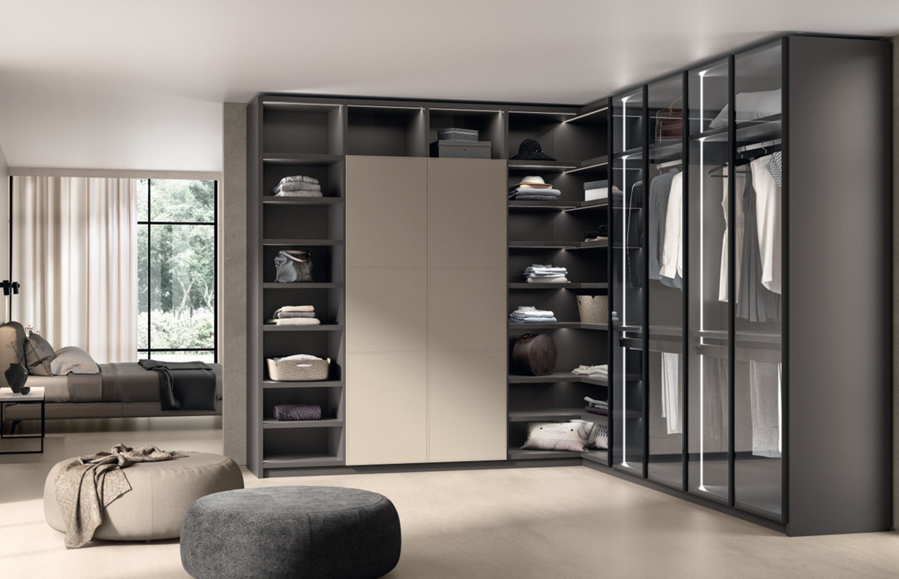 Magical lights, “Support” series aluminium trouser racks for drawers.