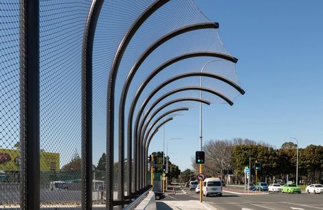 Kirkbride Road / SH20A intersection over bridge  - anti-throw mesh screens