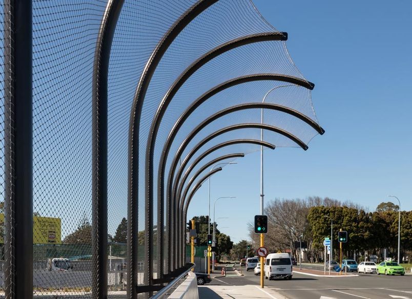 Kirkbride Road / SH20A intersection over bridge  - anti-throw mesh screens