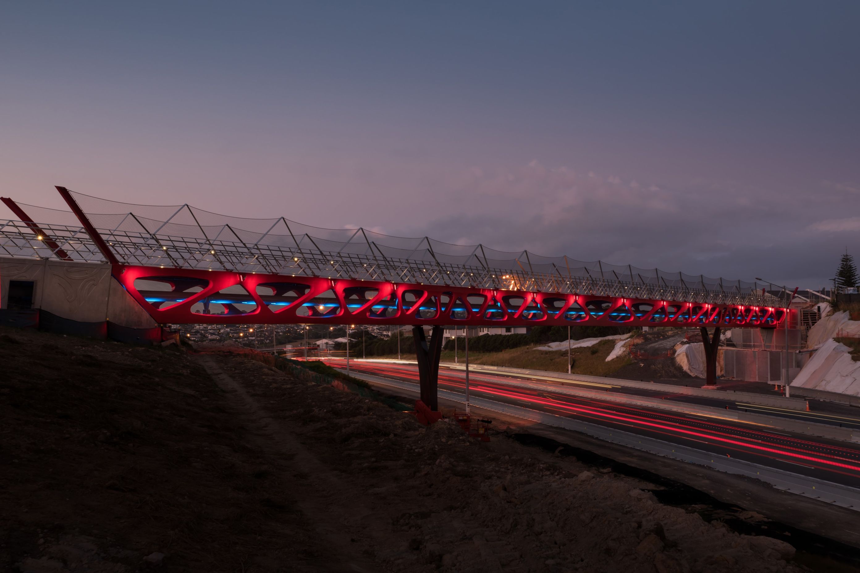 Tirohanga Whānui / Spencer Road Bridge - Anti-throw and fall protection mesh screens