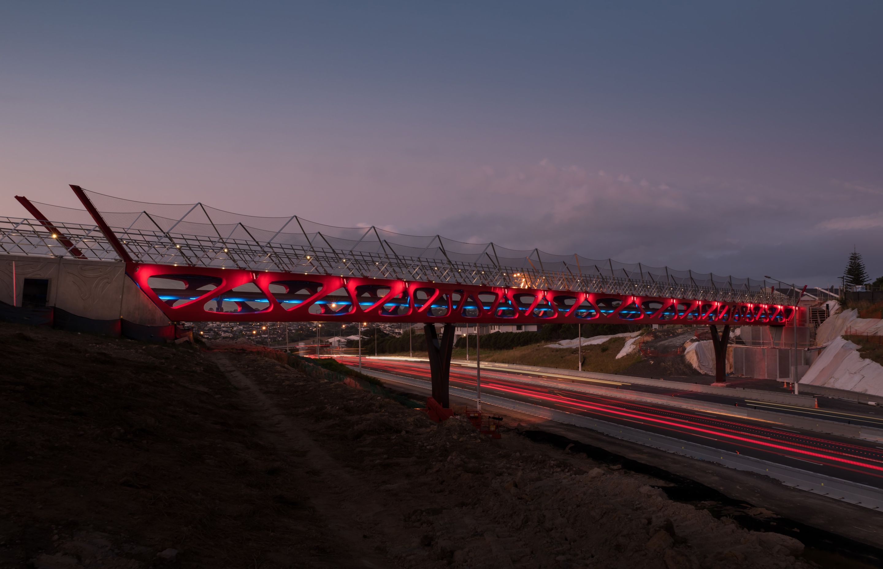 Tirohanga Whānui / Spencer Road Bridge - Anti-throw and fall protection mesh screens